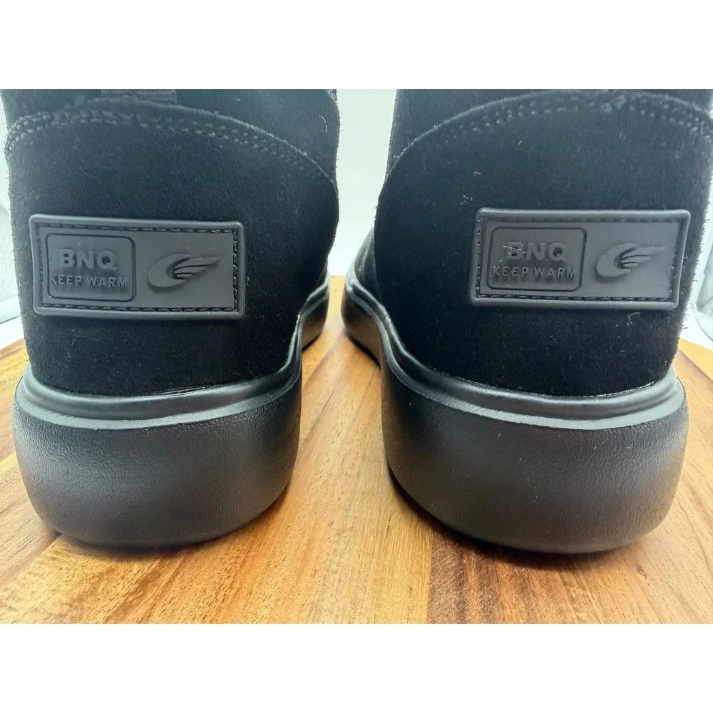 BNQ Kid's Size 2 1/2 Winter Snow Boots Black‎ Waterproof Faux Fur Lined  0497